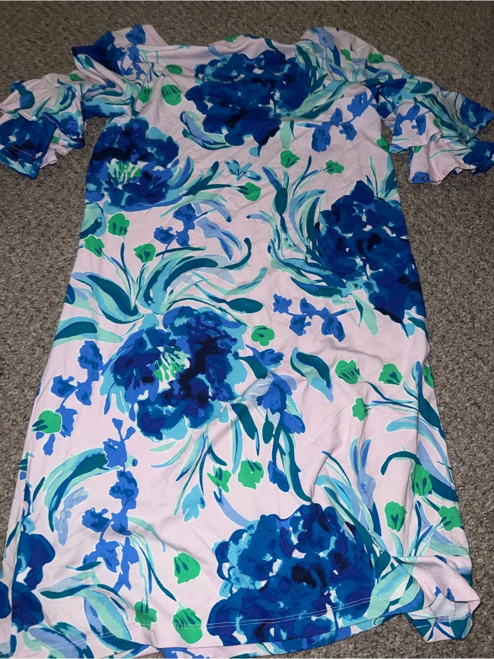 Lilly Pulitzer Pink, Blue & Green Painterly Floral Top
